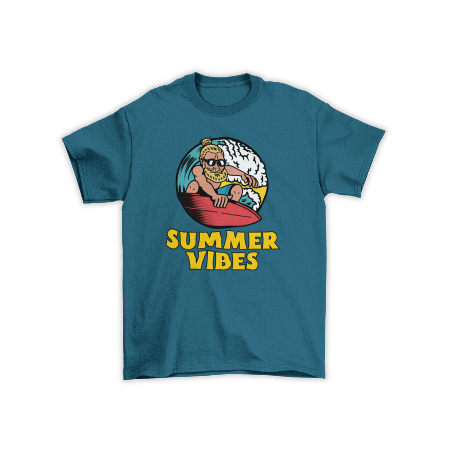 Áo thun Summer Vibes in hình surfer – form unisex, mặc đi biển phong cách mùa hè 1
