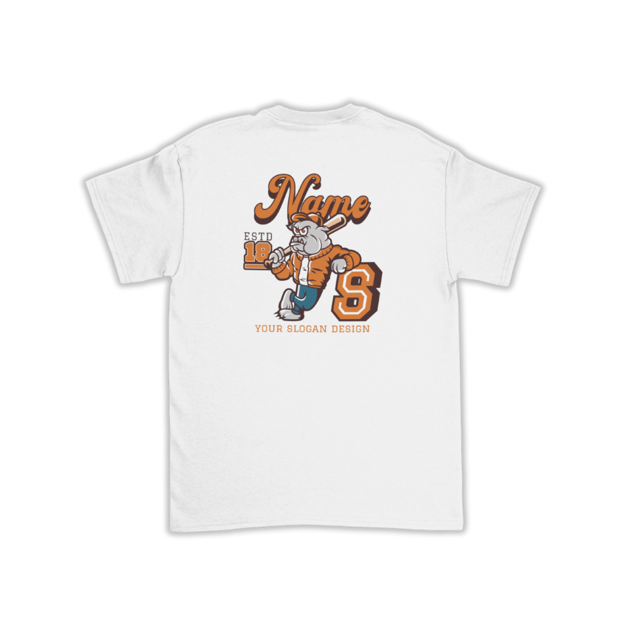 Áo thun bulldog varsity phong cách đại học Mỹ – tùy chỉnh slogan