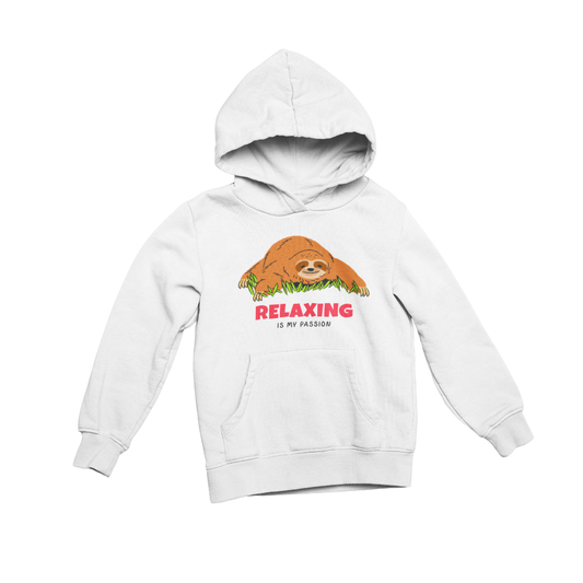 hình chú lười nằm nghỉ và dòng chữ “Relaxing is my Passion”