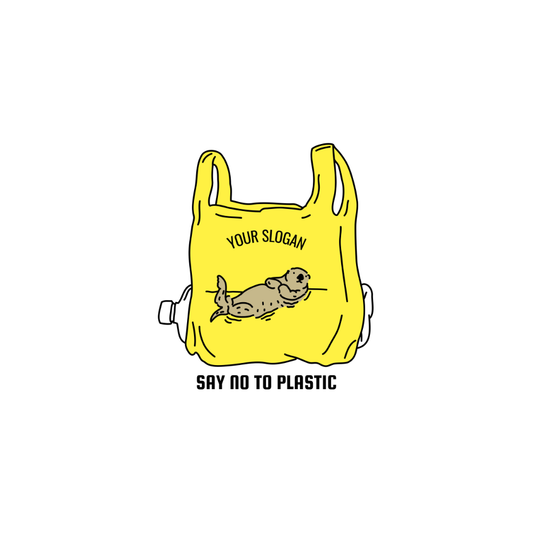 Áo thun, hoodie, sweater in hình hải cẩu mắc kẹt trong túi nilon vàng kèm chữ “Say No To Plastic – Save The Ocean”