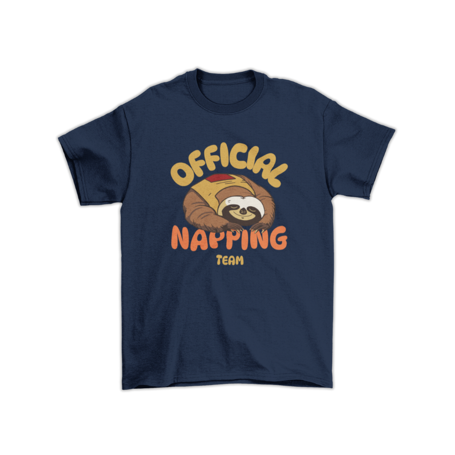 Cute sloth sleeping t-shirt – custom slogan option