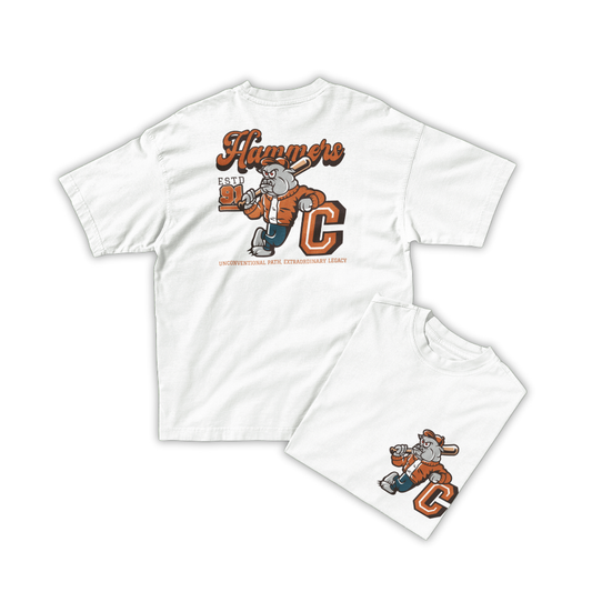 Áo thun bulldog varsity phong cách đại học Mỹ – tùy chỉnh slogan