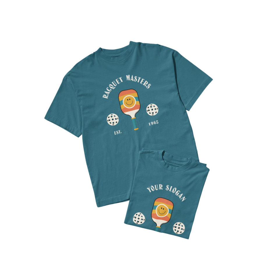 Áo thun vợt pickleball phong cách retro – slogan tùy chỉnh