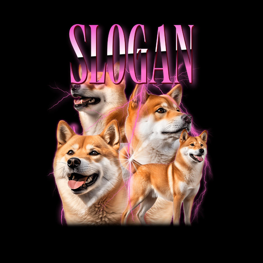 Áo thun Shiba Inu awesome, in hình chó Shiba dễ thương với hiệu ứng chữ neon, slogan cá nhân hóa.