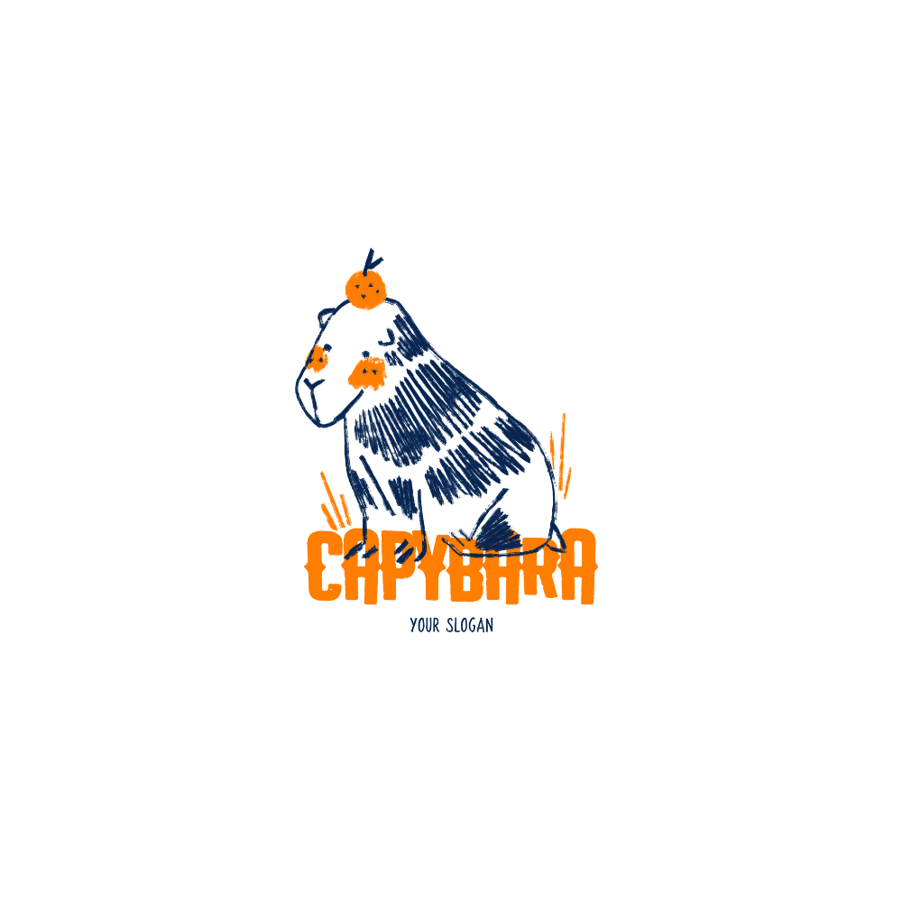 capybara dễ thương với cam trên đầu, dòng chữ OK I pull up