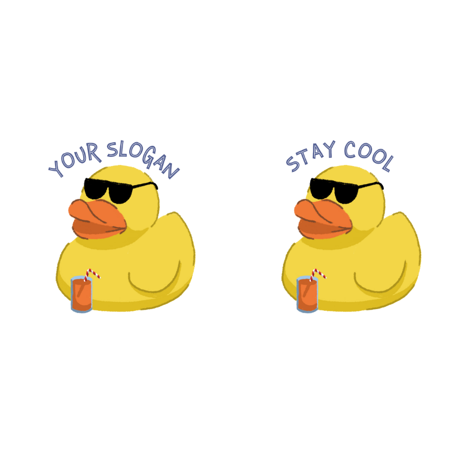 Áo thun hình vịt kính đen – slogan Stay Cool