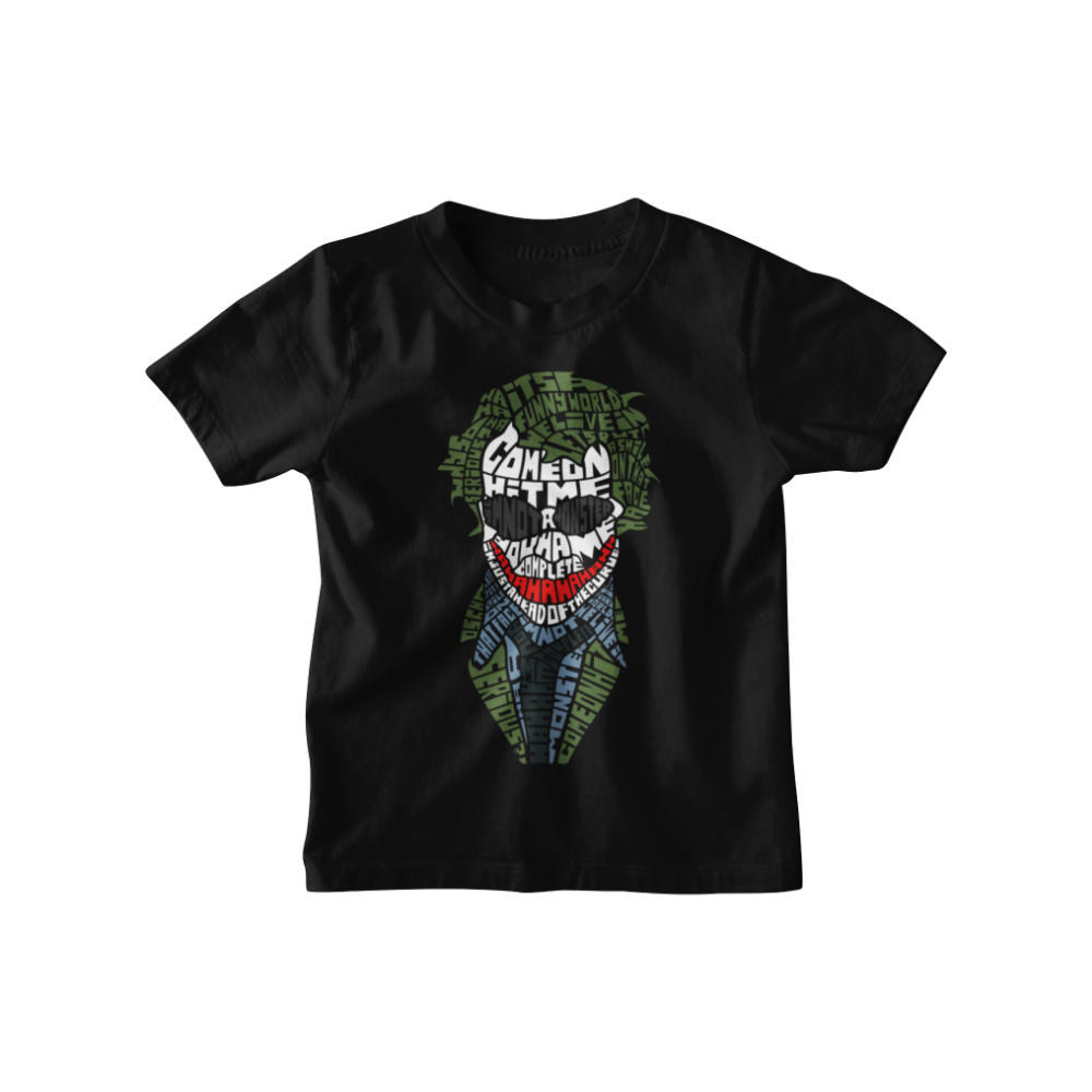 Áo thun Joker typography ấn tượng, dành cho những tâm hồn nổi loạn, khác biệt. Phong cách tối, chất, đầy ẩn ý.