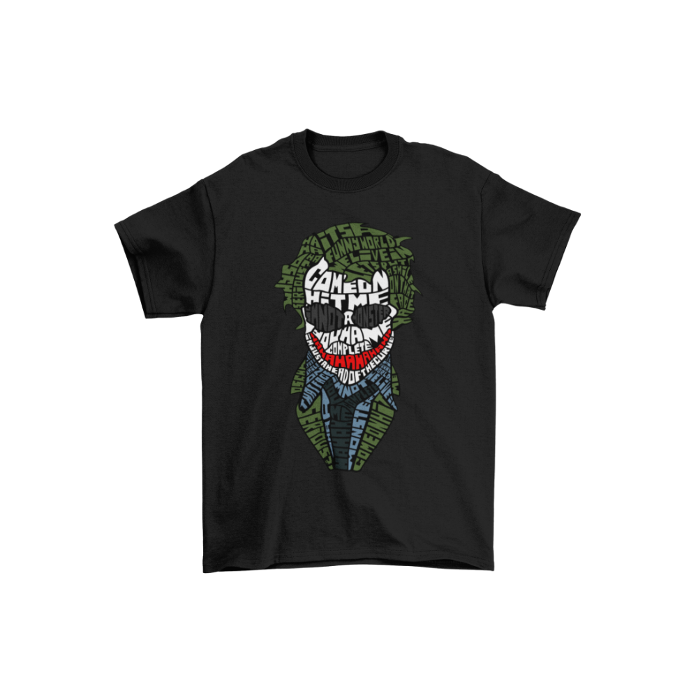 Áo thun Joker typography ấn tượng, dành cho những tâm hồn nổi loạn, khác biệt. Phong cách tối, chất, đầy ẩn ý.