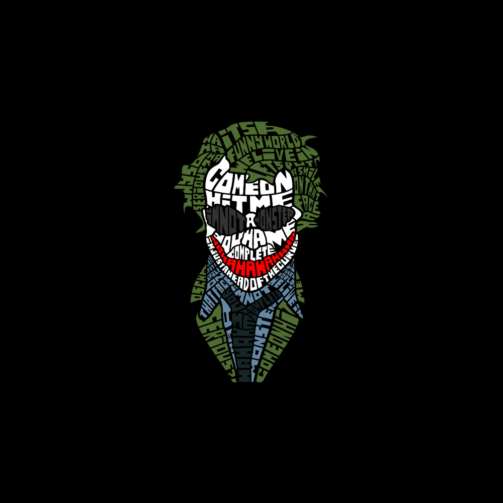 Áo thun Joker typography ấn tượng, dành cho những tâm hồn nổi loạn, khác biệt. Phong cách tối, chất, đầy ẩn ý.