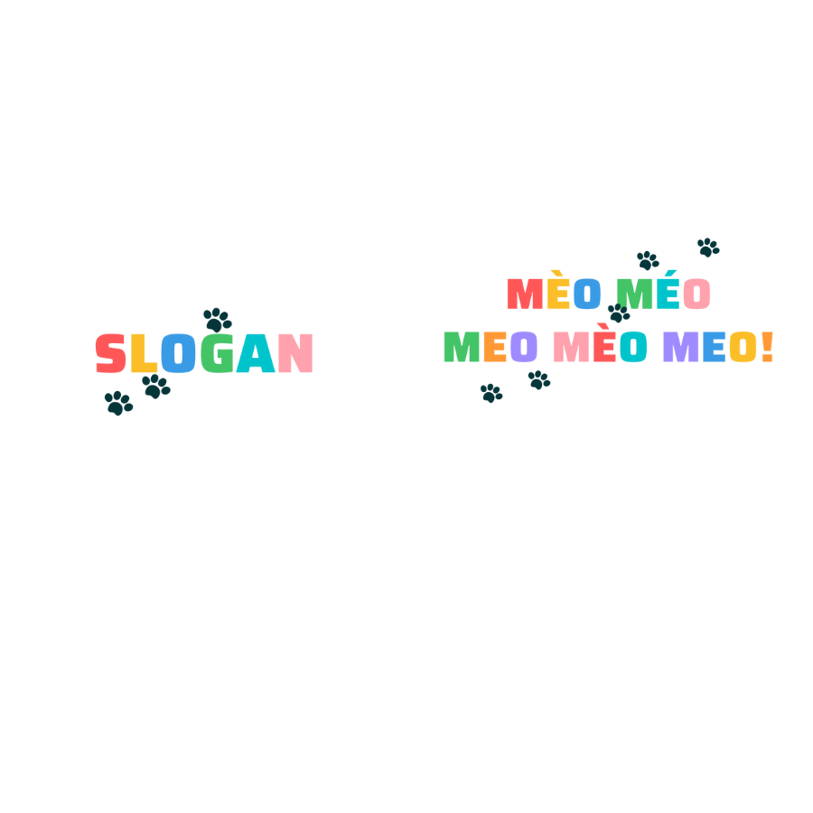 Áo thun slogan mèo dễ thương nhiều màu – có dấu chân mèo