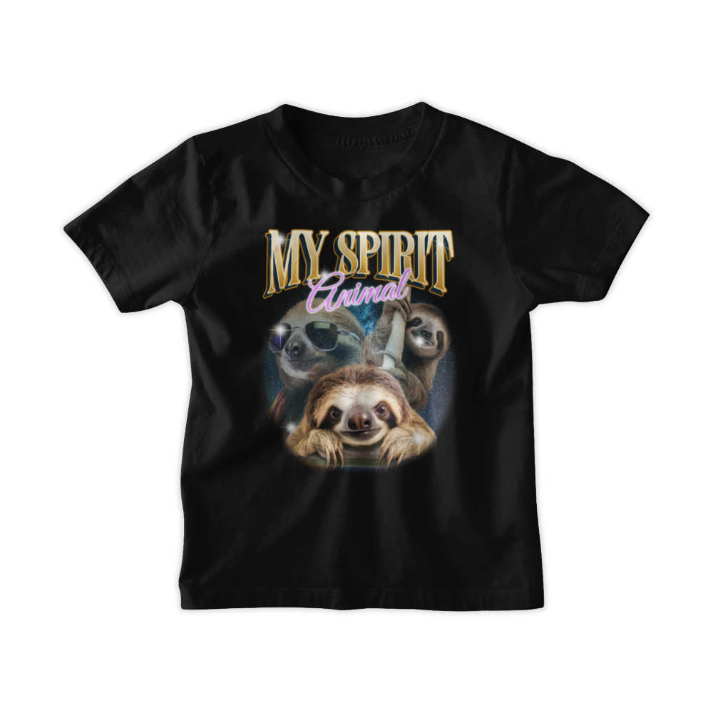 In hình ba chú lười ngầu với dòng chữ My Spirit Animal font retro
