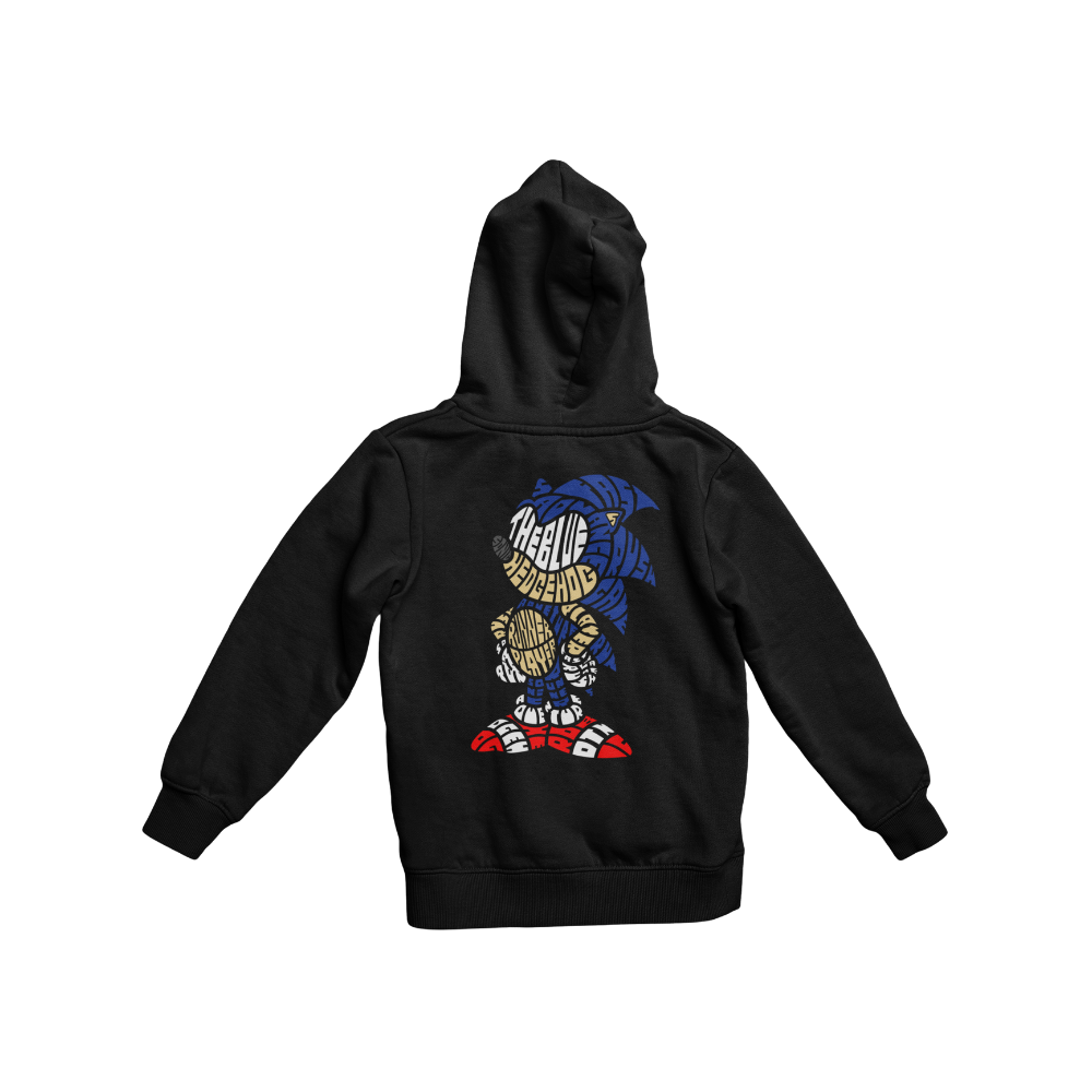 Áo thun in hình Sonic the Hedgehog bằng typography xanh đỏ trắng đầy cá tính