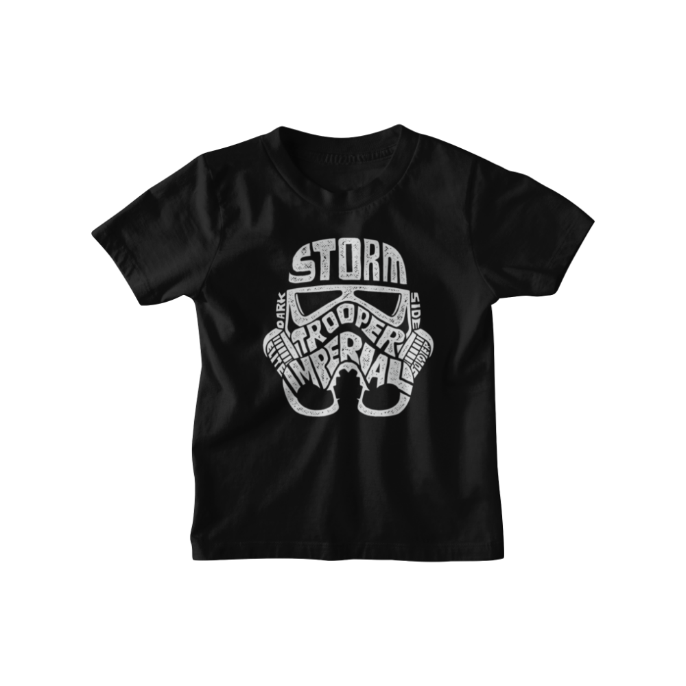 Áo thun in hình Stormtrooper được tạo nên bằng typography trắng đen phong cách Star Wars