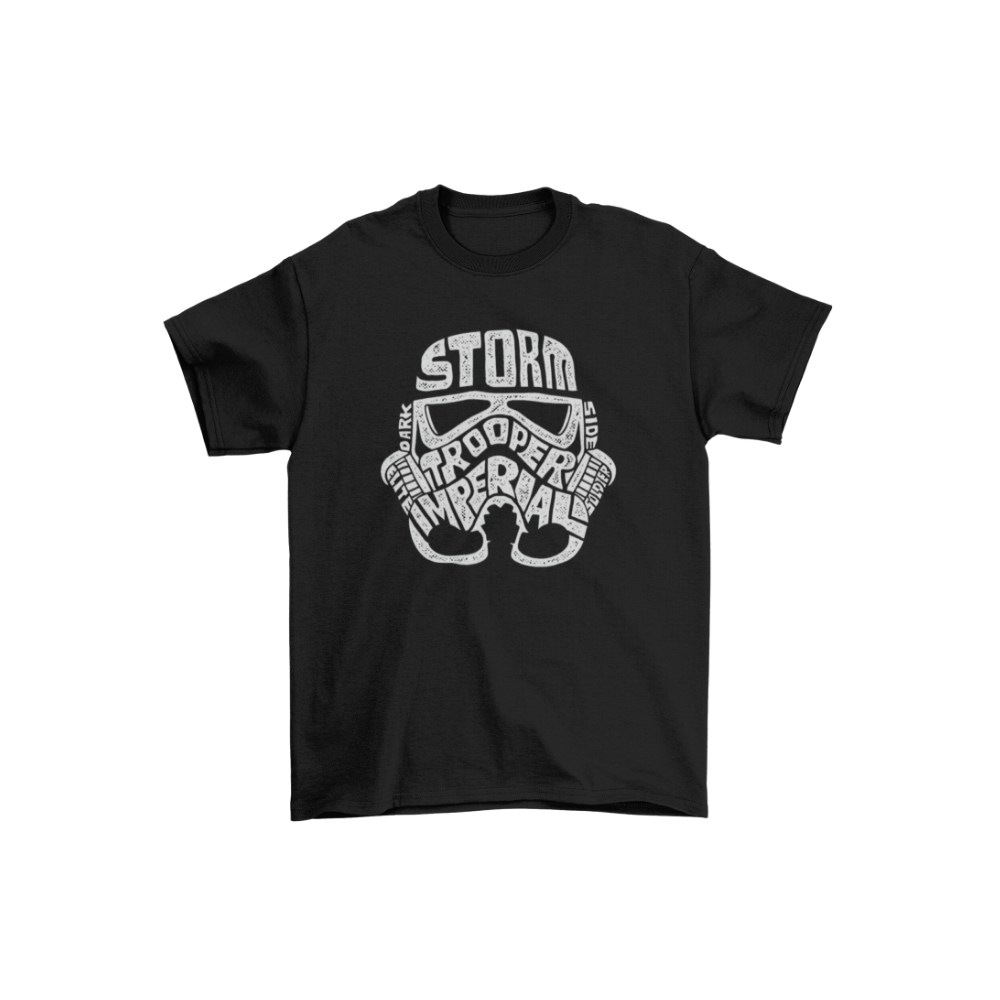 Áo thun in hình Stormtrooper được tạo nên bằng typography trắng đen phong cách Star Wars