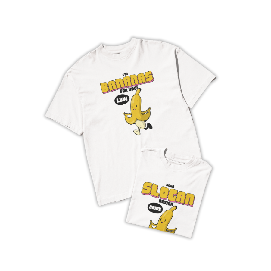 T-shirt "bananas for you", funny crush tee, retro style
