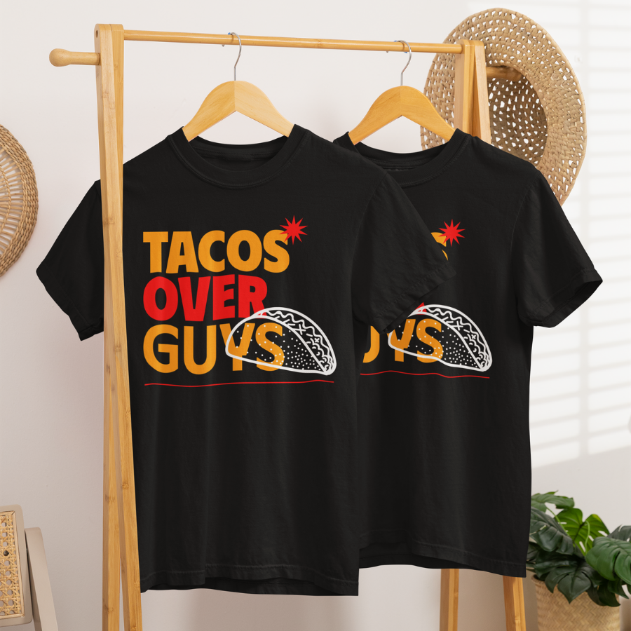 Áo Thun Tacos Over Guys – Cá Tính Hài Hước, Tùy Chỉnh Slogan Cực Cháy