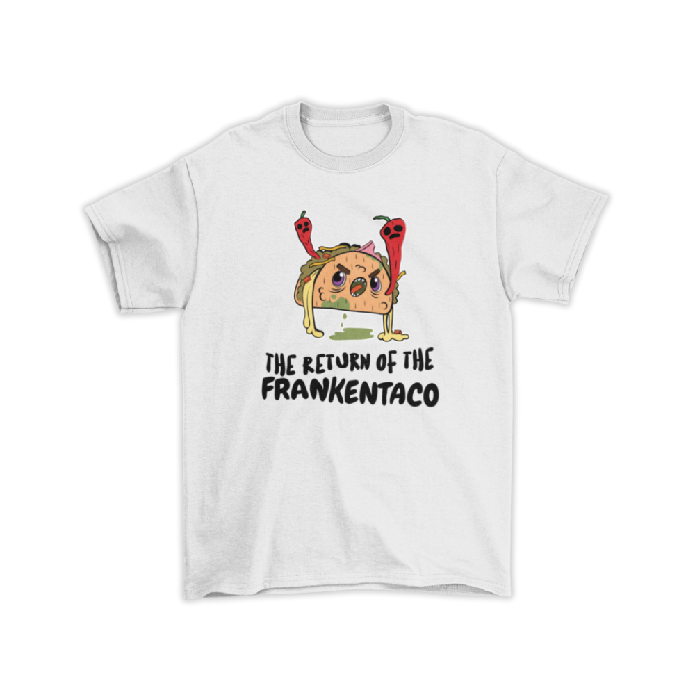 Mẫu áo thun, hoodie, sweater in hình Frankentaco dễ thương và quái dị – slogan tuỳ chỉnh độc quyền từ VITAMINTEE.