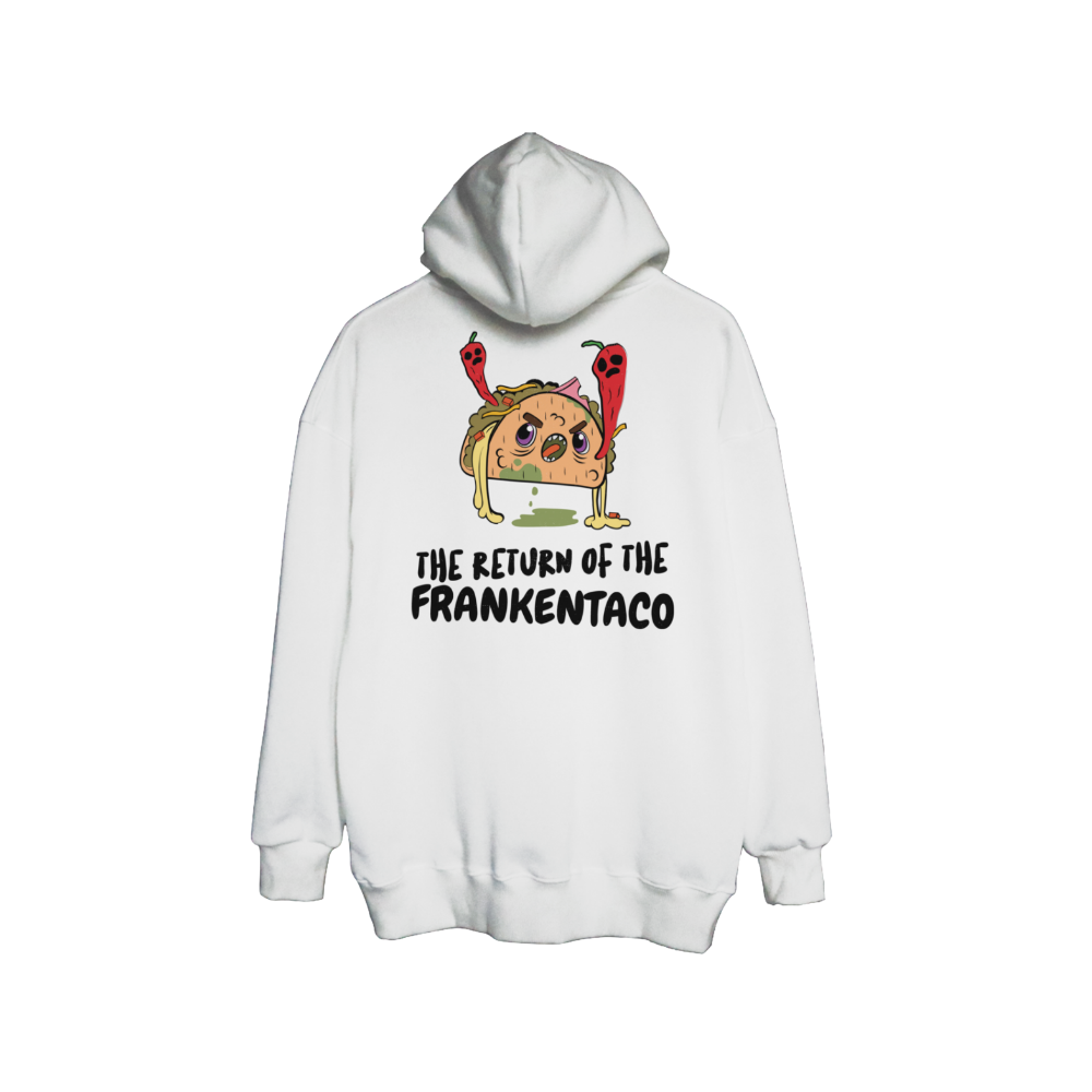 Mẫu áo thun, hoodie, sweater in hình Frankentaco dễ thương và quái dị – slogan tuỳ chỉnh độc quyền từ VITAMINTEE.