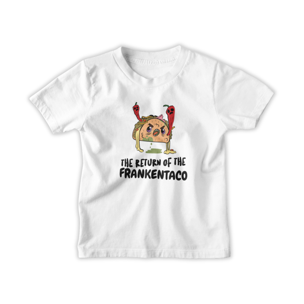 Mẫu áo thun, hoodie, sweater in hình Frankentaco dễ thương và quái dị – slogan tuỳ chỉnh độc quyền từ VITAMINTEE.