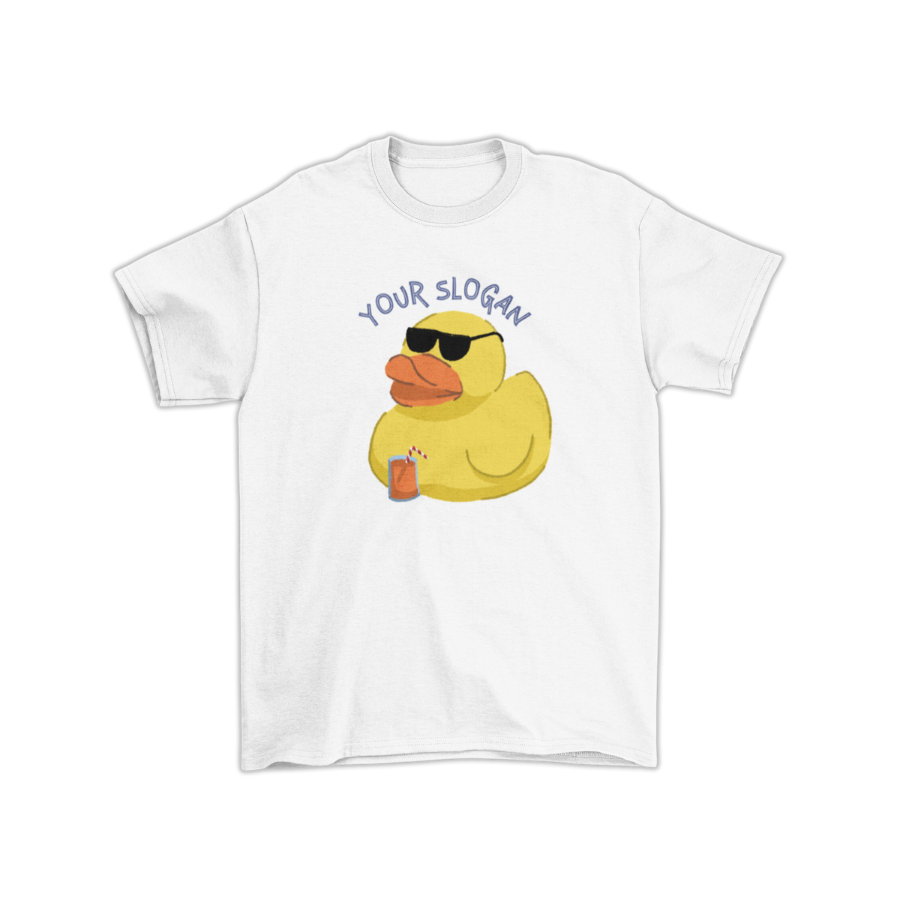 Áo thun hình vịt kính đen – slogan Stay Cool