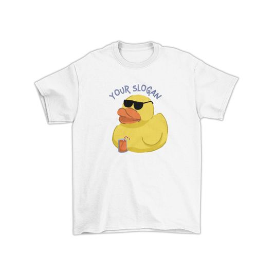 Áo thun hình vịt kính đen – slogan Stay Cool